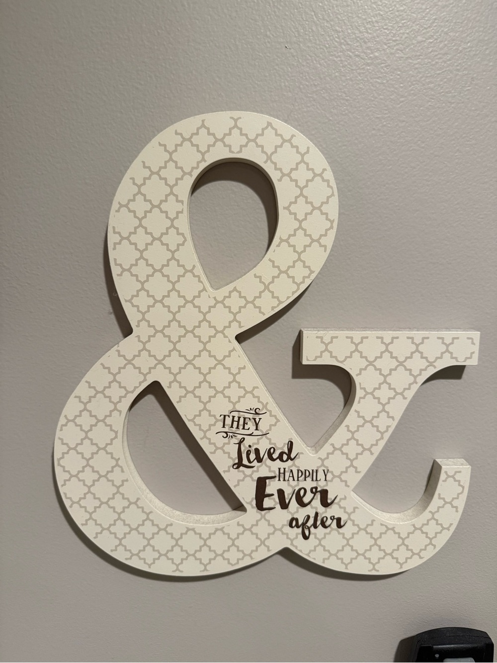 Hobby Lobby Cream Patterned Ampersand Wall Art